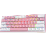 Redragon K617 FIZZ RGB Mechanical Gaming Keyboard - Ενσύρματο RGB Gaming Μηχανικό Πληκτρολόγιο με Custom Red Διακόπτες - US - Pink / White (6950376706782)