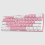 Redragon K617 FIZZ RGB Mechanical Gaming Keyboard - Ενσύρματο RGB Gaming Μηχανικό Πληκτρολόγιο με Custom Red Διακόπτες - US - Pink / White (6950376706782)