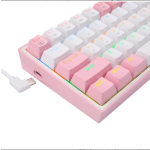 Redragon K617 FIZZ RGB Mechanical Gaming Keyboard - Ενσύρματο RGB Gaming Μηχανικό Πληκτρολόγιο με Custom Red Διακόπτες - US - Pink / White (6950376706782)