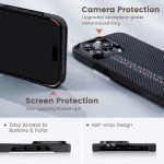 Pitaka Fusion Weaving MagEZ Case 4 - MagSafe Θήκη Aramid Fiber Body Apple iPhone 15 Pro - 0.95mm - 600D - Rhapsody (FR1501P)