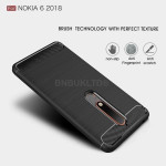 Terrapin Θήκη Σιλικόνης Carbon Fibre Nokia 6 2018 - Black