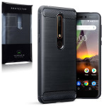 Terrapin Θήκη Σιλικόνης Carbon Fibre Nokia 6 2018 - Black