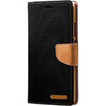 OEM Θήκη Πορτοφόλι Canvas Samsung Galaxy J4 Plus Black - Brown (200-107-800)