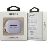Guess Glitter Θήκη Σιλικόνης με Γάντζο σε Μωβ χρώμα για Apple AirPods Pro (200-110-912)