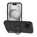 OEM Θήκη Σιλικόνης Ring Case για iPhone 15 - Μαύρο (200-110-623)