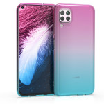 KW Θήκη Σιλικόνης Huawei P40 Lite - Bicolor Dark Pink / Blue / Transparent (200-105-634)