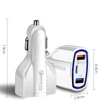 Wozinsky Quick Charge Smart Car Charger - Τριπλός Φορτιστής Αυτοκινήτου με Qualcomm Quick Charge 3.0 - 2 x USB-A & 1 x USB-C - 35 W - Black (WCC-01) (200-105-463)
