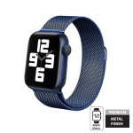 Crong Milano Steel - Premium Μεταλλικό Λουράκι Apple Watch SE/6/5/4/3 (44/42mm) - Navy Blue (CRG-44MST-BLU)