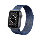 Crong Milano Steel - Premium Μεταλλικό Λουράκι Apple Watch SE/6/5/4/3 (44/42mm) - Navy Blue (CRG-44MST-BLU)
