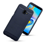Terrapin Θήκη Σιλικόνης Carbon Fibre Samsung Galaxy J6 Plus 2018 - Blue