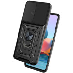 Alogy Camshield Stand Ring - Ανθεκτική Θήκη Xiaomi Redmi Note 10 Pro με Κάλυμμα για την Κάμερα & Μεταλλικό Ring Holder - Black (5907765657317)