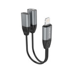 Dudao 2 in 1 - Audio Lighting to 3.5mm + Lighting - Μαύρο  (200-109-182) 