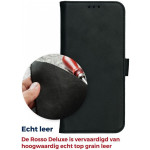 Rosso Deluxe Δερμάτινη Θήκη Πορτοφόλι Apple iPhone 12 / 12 Pro - Black (89376) 