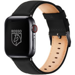 Rosso Deluxe Strap - Δερμάτινο Λουράκι Apple Watch Ultra/SE/8/7/6/5/4 (49/45/44mm) - Black (8719246388095)