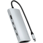 Satechi USB-C Multiport Adapter 8K With Ethernet V3 - Αντάπτορας με 4 x Type-C 3.2 / 1 x Type-C PD 85W / 1 x HDMI 8K 30Hz / 1 x Ethernet / 1 x SD 4.0 - Silver (ST-P8KES)