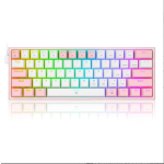 Redragon K617 FIZZ RGB Mechanical Gaming Keyboard - Ενσύρματο RGB Gaming Μηχανικό Πληκτρολόγιο με Custom Red Διακόπτες - US - Pink / White (6950376706782)