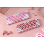 Redragon K617 FIZZ RGB Mechanical Gaming Keyboard - Ενσύρματο RGB Gaming Μηχανικό Πληκτρολόγιο με Custom Red Διακόπτες - US - Pink / White (6950376706782)