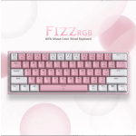 Redragon K617 FIZZ RGB Mechanical Gaming Keyboard - Ενσύρματο RGB Gaming Μηχανικό Πληκτρολόγιο με Custom Red Διακόπτες - US - Pink / White (6950376706782)
