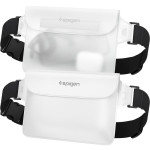 Spigen A620 Aqua Shield Waterproof Pouch Bag - Universal Αδιάβροχη Τσάντα Μέσης - IPX8 - 20 x 12 cm - Snow White - 2 Τεμάχια (AMP06022)