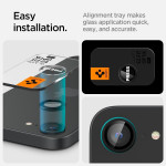 Tempered Glass iPhone 16e Spigen GLAS.tR EZ Fit OPTIK Pro Camera Lens Protector Αντιχαρακτικό Γυαλί Προστασίας για Φακό Κάμερας 2 Τεμάχια - Black (AGL09279)