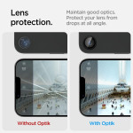 Tempered Glass iPhone 16e Spigen GLAS.tR EZ Fit OPTIK Pro Camera Lens Protector Αντιχαρακτικό Γυαλί Προστασίας για Φακό Κάμερας 2 Τεμάχια - Black (AGL09279)