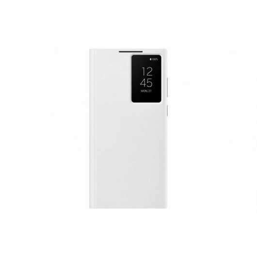 Official Samsung Smart Clear View Cover - Θήκη Flip με Ενεργό Πορτάκι Samsung Galaxy S22 Ultra 5G - White (EF-ZS908CWEGEE)