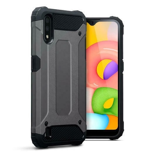Terrapin Ανθεκτική Θήκη Double Layer Impact Samsung Galaxy A01 - Gunmetal (131-002-257)