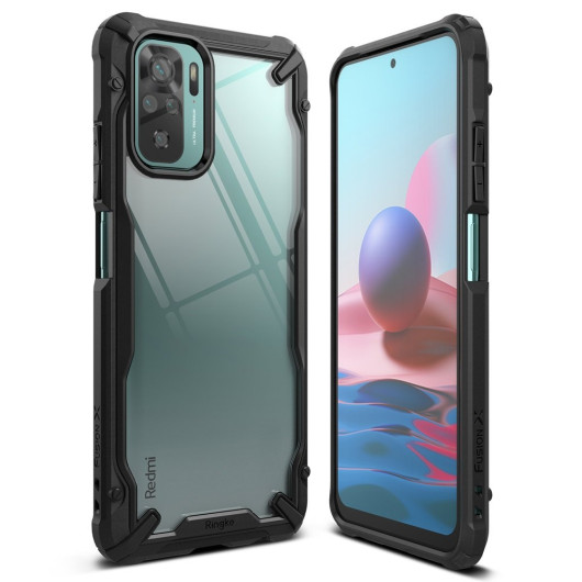 Ringke Fusion-X Θήκη Xiaomi Redmi Note 10 / Note 10S με TPU Bumper - Black (200-108-116)