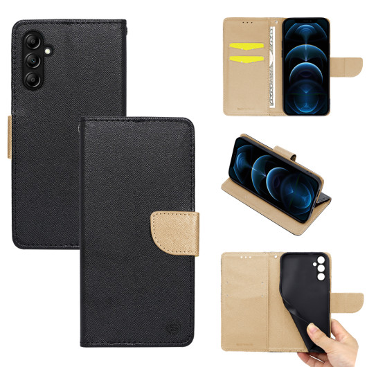 Θήκη Βιβλίο Sonique Trend Book Samsung - Sonique - Μαύρο / Χρυσό - Galaxy A14 4G, Galaxy A14 5G