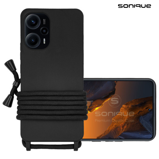 Θήκη Σιλικόνης με Κορδόνι CarryHang Sonique Xiaomi Poco F5 5G Μαύρο - Sonique - Μαύρο - Poco F5 5G - Θήκες Πλάτης