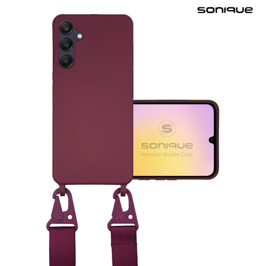 Θήκη Σιλικόνης με Strap CarryHang Sonique Samsung Galaxy A25 5G Μπορντώ - Sonique - Μπορντώ - Galaxy A25 5G - Θήκες Πλάτης