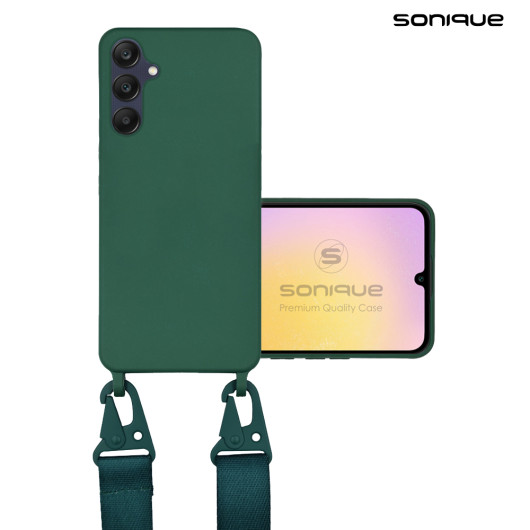 Θήκη Σιλικόνης με Strap CarryHang Sonique Samsung Galaxy A25 5G Πράσινο Σκούρο - Sonique - Πράσινο Σκούρο - Galaxy A25 5G - Θήκες Πλάτης