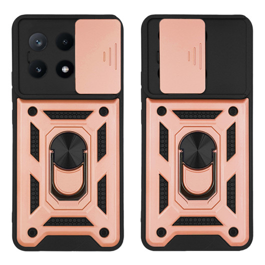 Θήκη Ring Armor CamPro Sonique για Xiaomi Poco X6 Pro 5G Ροζ Χρυσό - Sonique - Ροζ Χρυσό - Poco X6 Pro 5G - Θήκες Πλάτης