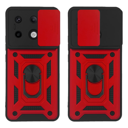 Θήκη Ring Armor CamPro Sonique για Xiaomi Redmi Note 13 Pro 5G / Poco X6 5G Κόκκινο