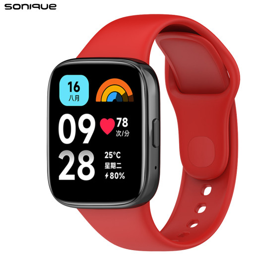 Λουράκι Σιλικόνης Sonique Color για Xiaomi Redmi Watch 3 Active Κόκκινο