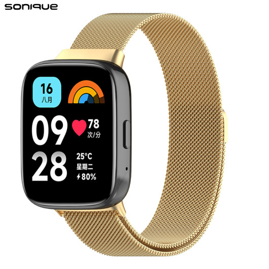 Λουράκι Stainless Steel Milanese Classic Sonique για Xiaomi Redmi Watch 3 Active Χρυσό