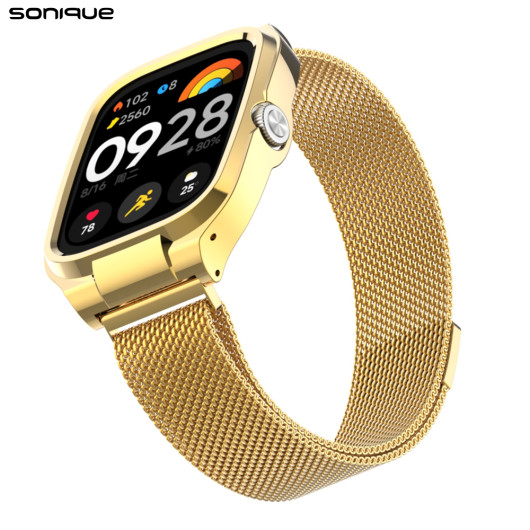 Λουράκι Stainless Steel Milanese Classic Sonique για Xiaomi Redmi Watch 4 Χρυσό
