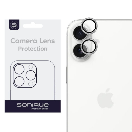 Camera Protection Sonique Glitter Lens Pro Apple iPhone 16 / iPhone 16 Plus Silver