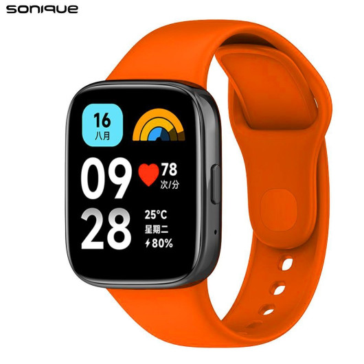 Λουράκι Σιλικόνης Sonique Color για Xiaomi Redmi Watch 3 Active Πορτοκαλί