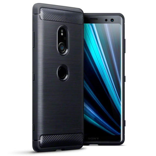 Terrapin Θήκη Σιλικόνης Carbon Fibre Design Sony Xperia XZ3 - Dark Blue