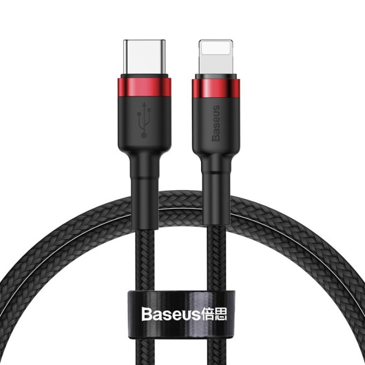 Baseus Cafule Braided USB 3.1 Cable USB-C male - Lightning Κόκκινο 1m (CATLKLF-91) (200-105-970)