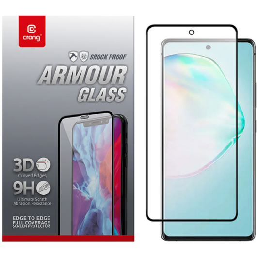 Crong 3D Armor Glass Full Glue - Fullface Tempered Glass Αντιχαρακτικό Γυαλί Οθόνης Samsung Galaxy S10 Lite - Black (CRG-3DAG-SGA10L)