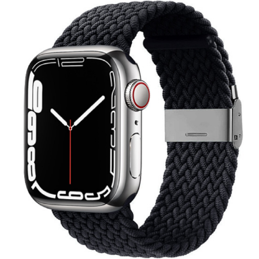 Crong Wave Band - Premium Υφασμάτινο Πλεκτό Λουράκι Apple Watch SE/7/6/5/4/3 (41/40/38mm) - Graphite (CRG-40WAV-CRL)
