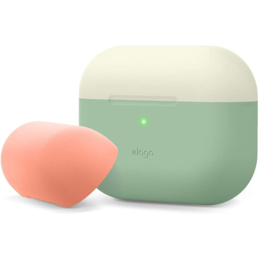 Elago AirPods Pro DUO Case - Θήκη Με Διπλό Καπάκι AirPods Pro - Pastel Green / White / Peach (EAPPDO-PGR-CWHPE)