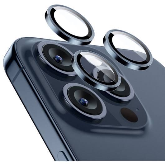 ESR Armorite Camera Lens Protectors - Αντιχαρακτικό Γυαλί Προστασίας για Φακό Κάμερας - Apple iPhone 15 Pro / 15 Pro Max - Blue (4894240174166)