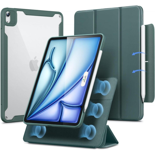 ESR Rebound Hybrid 360 Θήκη Apple iPad Air 6 2024 11" / Air 5 2022 10.9" / Air 4 2020 10.9" με Υποδοχή Apple Pencil - Forest Green (4894240164594)