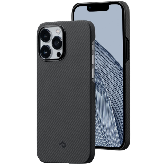Pitaka MagEZ Case 3 - MagSafe Θήκη Aramid Fiber Body Apple iPhone 14 Pro - 0.95mm - 600D - Black / Grey / Twill (KI1401PA)