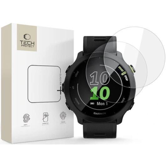 Tempered Glass Garmin Forerunner 55 Tech-Protect Glass Fit+ Αντιχαρακτικό Γυαλί Προστασίας Οθόνης 2 Τεμάχια - Clear (5906302368761)