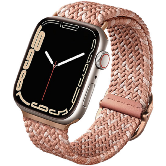 Uniq Aspen Braided Band - Premium Πλεκτό Λουράκι Apple Watch SE/7/6/5/4/3 (41/40/38mm) - Citrus Pink (UNIQ-41MM-ASPDECPNK)