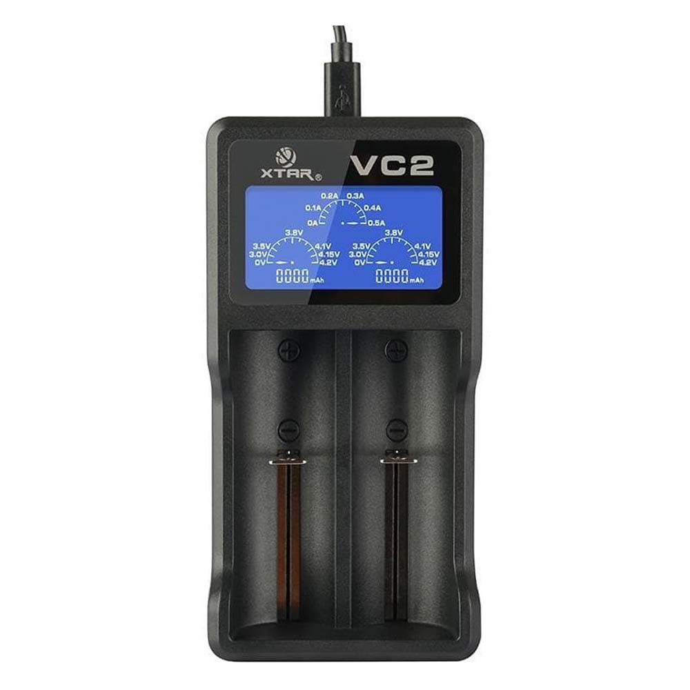 Φορτιστής Μπαταριών Li-ion Xtar VC2 USB 2 Θέσεων με LCD Οθόνη